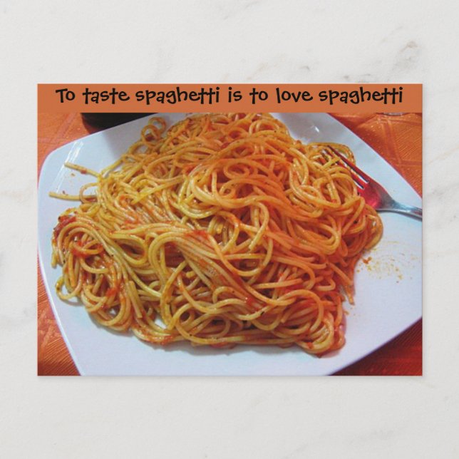 Liebe Spaghetti Postkarte (Vorderseite)