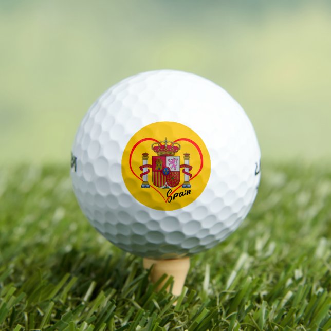 Liebe Spanien Golf Balls, gelbe spanische Flagge,  Golfball (Insitu T-Shirt)