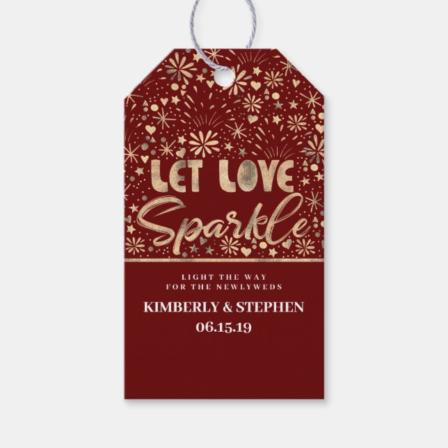 Liebe-Sparkle-Absenden gelassen Geschenkanhänger (Vorderseite)