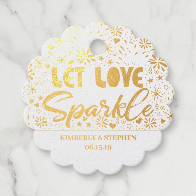 Liebe-Sparkle-Absenden gelassen Geschenkanhänger (Vorderseite)