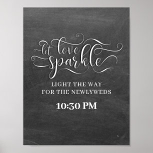 Liebe Sparkle Chalkboard Hochzeitszeichen gelassen Poster