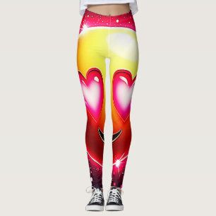 Liebe Sparkle Emoji Hearts Leggings