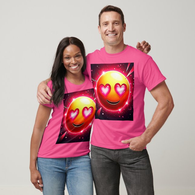 Liebe Sparkle Emoji Hearts T-Shirt (Unisex)