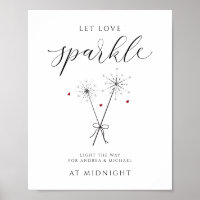 Liebe Sparkle gelassen - Sparkler Sendoff Sign Wed