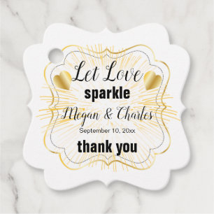 Liebe Sparkle Gold Hearts Zitat Foto Hochzeit gela Geschenkanhänger