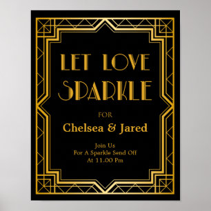 Liebe Sparkle Hochzeitszeichen gelassen   Gatsby A Poster