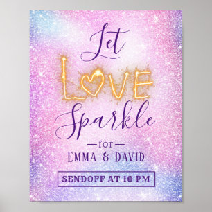 Liebe Sparkle Pastel Glitzer abschicken Hochzeit Poster