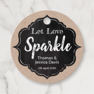 Liebe Sparkle Rustic Kraft Chalkboard Hochzeit gel Geschenkanhänger