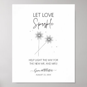 Liebe Sparkle Sign Wedding Empfang Sendoff G400 Poster