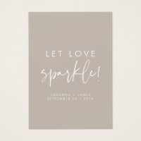 Liebe Sparkle Taupe Wedding Sparkler Tag gelassen
