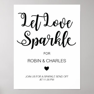 Liebe-Sparkle-Zeichen gelassen Moderne Kalligraf Poster