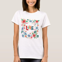 Liebe Spaß Blumenherzen Niedliche Inspirivität T-Shirt