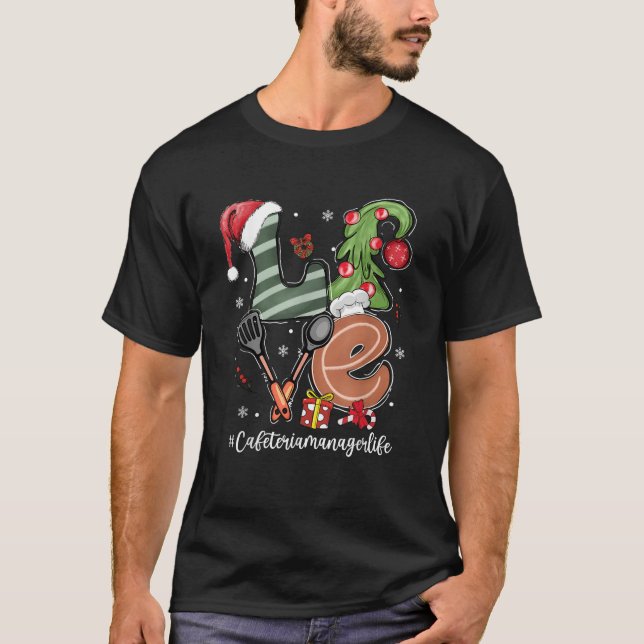 LIEBE Spatula Weihnachtsmannmütze Cafeteria Locarn T-Shirt (Vorderseite)