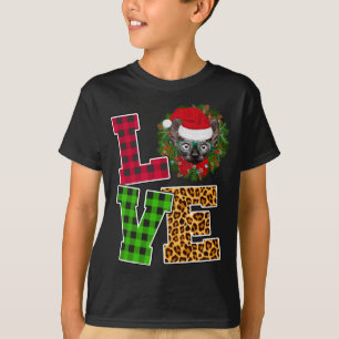 Liebe Sphynx Cat Weihnachtsmannmütze Leopard Weihn T-Shirt
