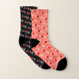 LIEBE | Spiegelung: Schwarz innen, Orange außen Socken