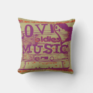 Liebe spielt Musik Vintag Pillow Kissen