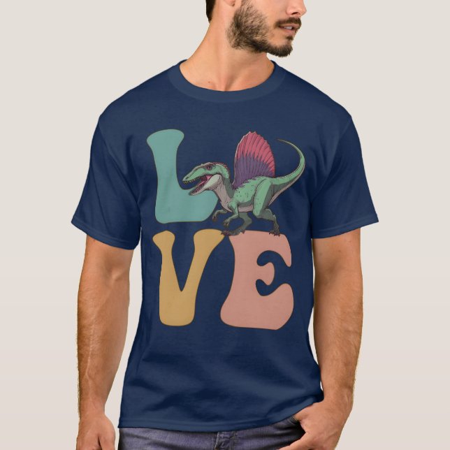 LIEBE Spinosaurus Dinosaur Freund T-Shirt (Vorderseite)