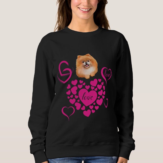 Liebe Spitz Adorable Spitz Niedlich Pommern Sweatshirt (Vorderseite)
