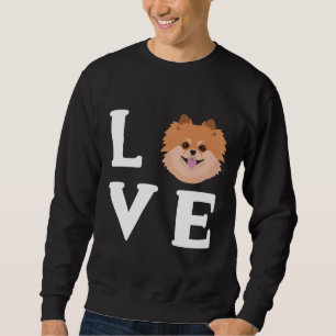 Liebe Spitz Pom Pom Dog Welpengesicht Sweatshirt