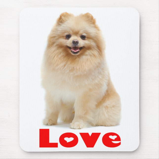 Liebe Spitz Pom Pom Welpen Hund Mousepad (Vorne)