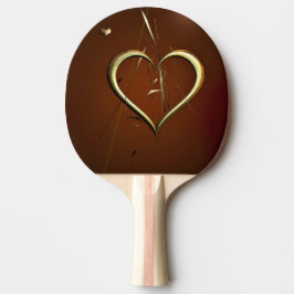 Liebe-Splitter des Goldenen Ping Pong Paddels Tischtennis Schläger