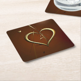 Liebe-Splitter von Gold-Paper-Untersetzer Rechteckiger Pappuntersetzer