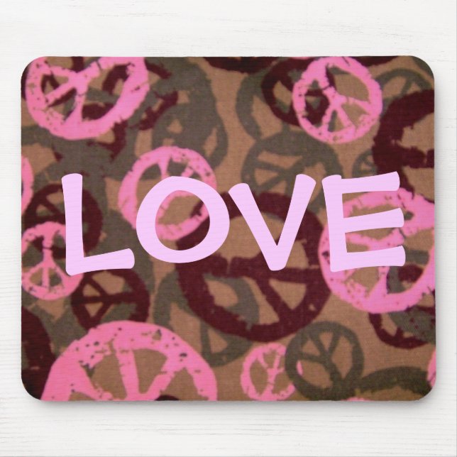 Liebe-Sprichwort-Friedenszeichen/Camouflage Mousepad (Vorne)