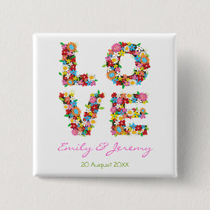 LIEBE Spring Flowers Gastgeschenk Hochzeit Gift Bu Button