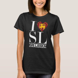 Liebe Sri Lanka Herzsommerurlaub Flag Sri Lank T-Shirt