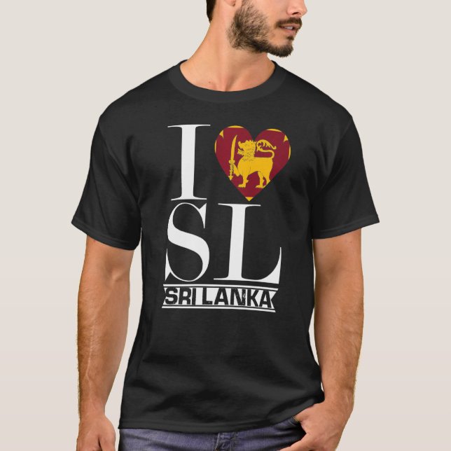 Liebe Sri Lanka Herzsommerurlaub Flag Sri Lank T-Shirt (Vorderseite)