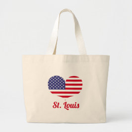 Liebe St. Louis | Custom City - American Flag Jumbo Stoffbeutel