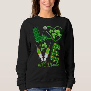Liebe St Patrick S Picu Nurse Life Irish Kleeblatt Sweatshirt