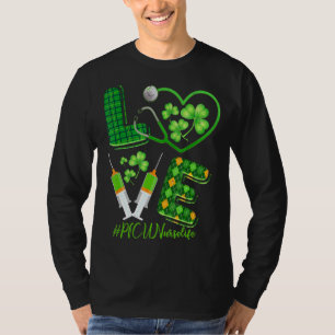 Liebe St Patrick S Picu Nurse Life Irish Kleeblatt T-Shirt