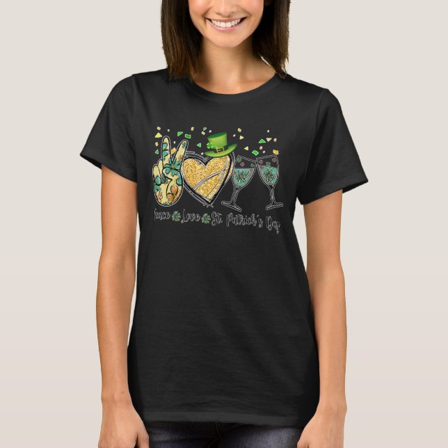 Liebe St Patrick's Day Cheer Drinks T-Shirt (Vorderseite)