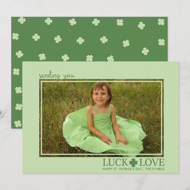 Liebe St. Patrick's Day Foto Cards (Vorne/Hinten)