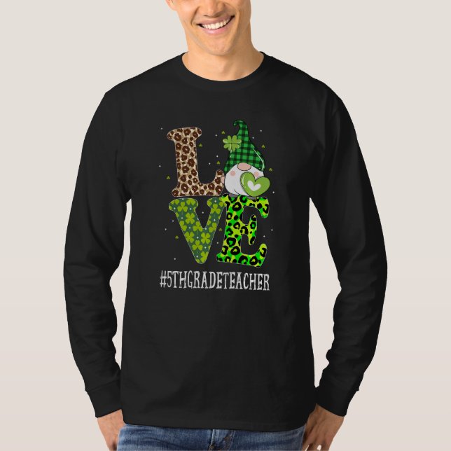 Liebe St Patricks Day Gnome Leopa T-Shirt (Vorderseite)