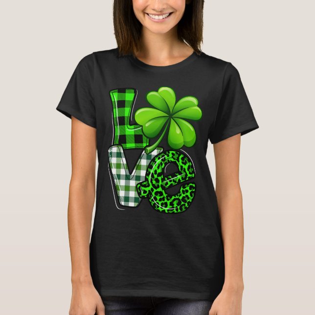 Liebe St Patricks Day Matching Family Kleeblatt Gr T-Shirt (Vorderseite)