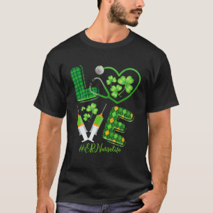 LIEBE St. Patrick's ER Nurse Life Irish Kleeblatts T-Shirt