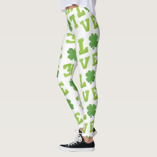 Liebe St. Patricks Tag Klee Leggings
