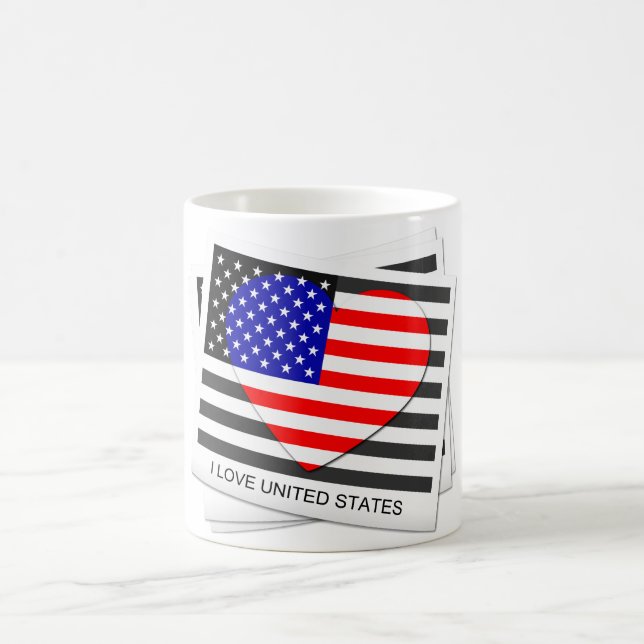 Liebe Staaten - Flag Vintage Mugs Verwandlungstasse (Mittel)