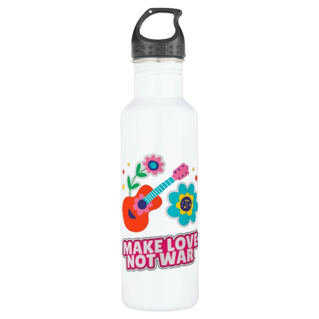 Liebe statt Krieg Edelstahlflasche (Vorderseite)