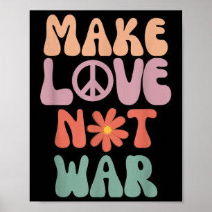 Liebe statt Krieg Hippie 70er Frieden Daisy Funny Poster