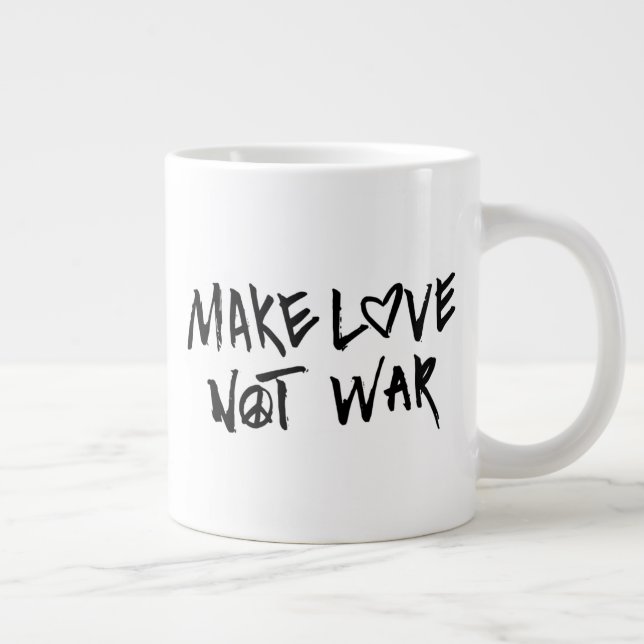 Liebe statt Krieg Jumbo-Tasse (Rechts)