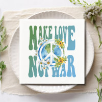 Liebe statt Krieg Retro Hippie Floral Peace Sign
