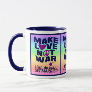 Liebe statt Krieg Tasse - wählen Sie Stil & Farbe