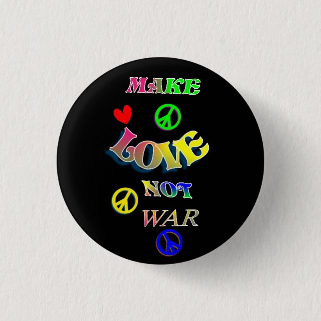 Liebe statt Kriegshandschuh-Rainbow-Design Button (Vorderseite)