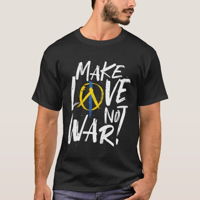 Liebe statt Kriegsunterstützung für die Ukraine T-Shirt (Vorderseite)