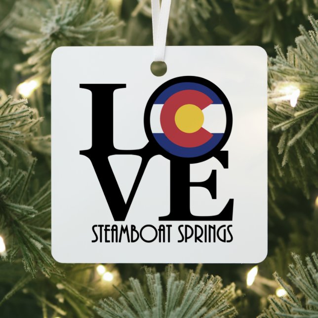 LIEBE Steamboat Springs Colorado Ornament Aus Metall (InSitu)