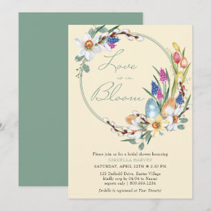 Liebe steht in Blüte Frühlingsblumen Brautdusche Einladung
