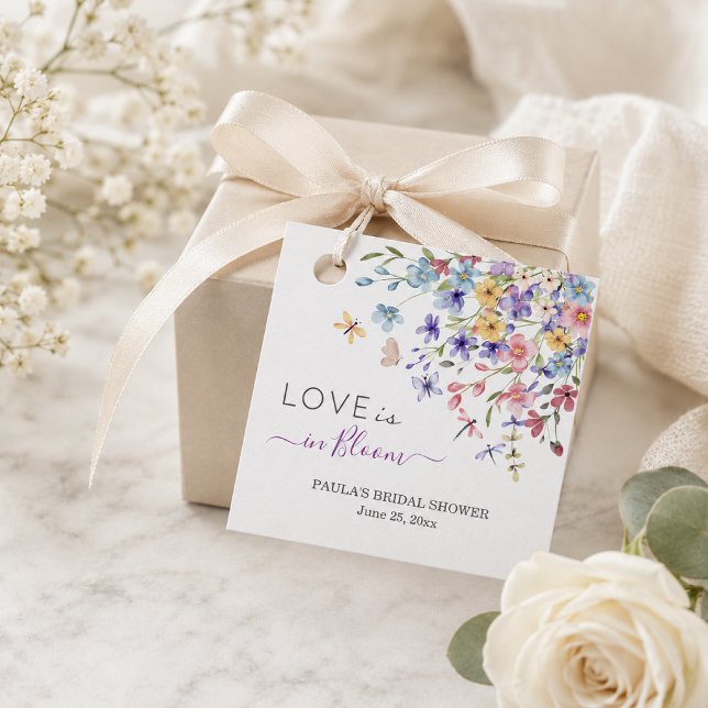 Liebe steht in Blüte Libellen Brautparty Geschenkanhänger (Von Creator hochgeladen)